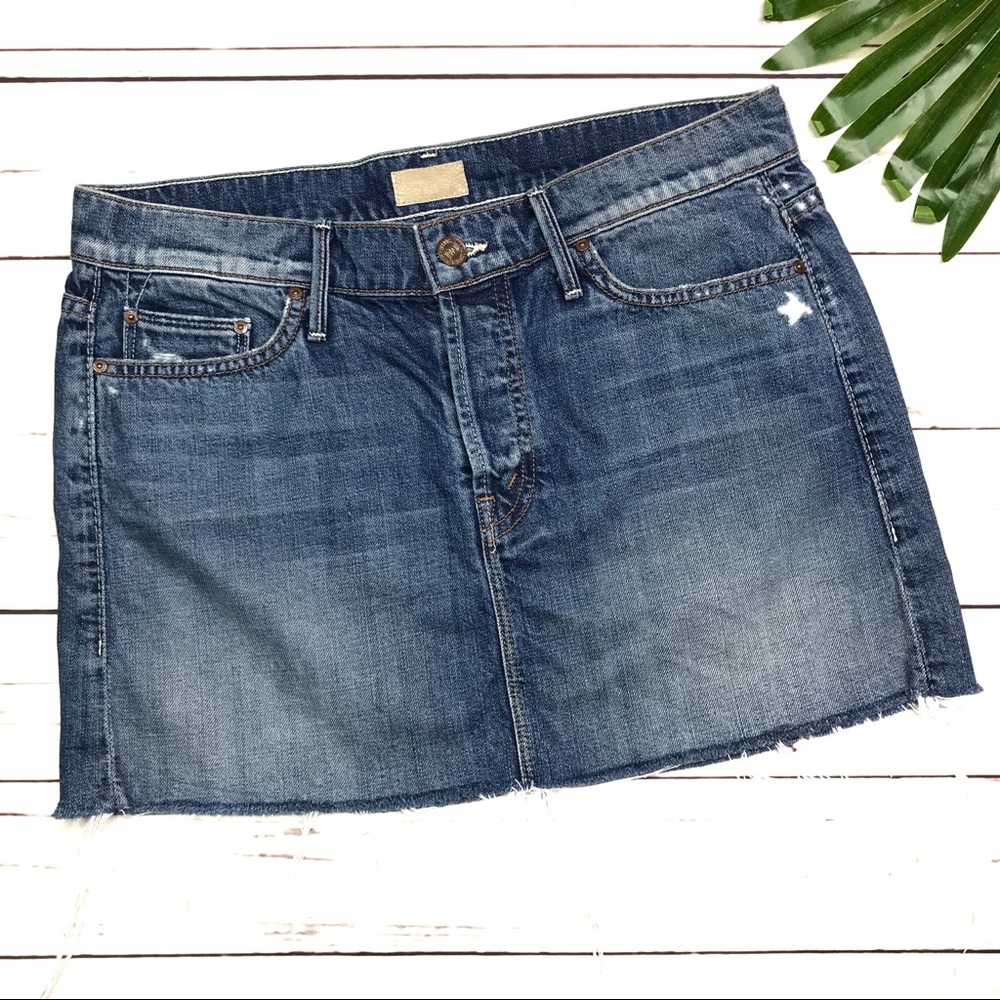 MOTHER | sz 26 Big mini A line denim skirt